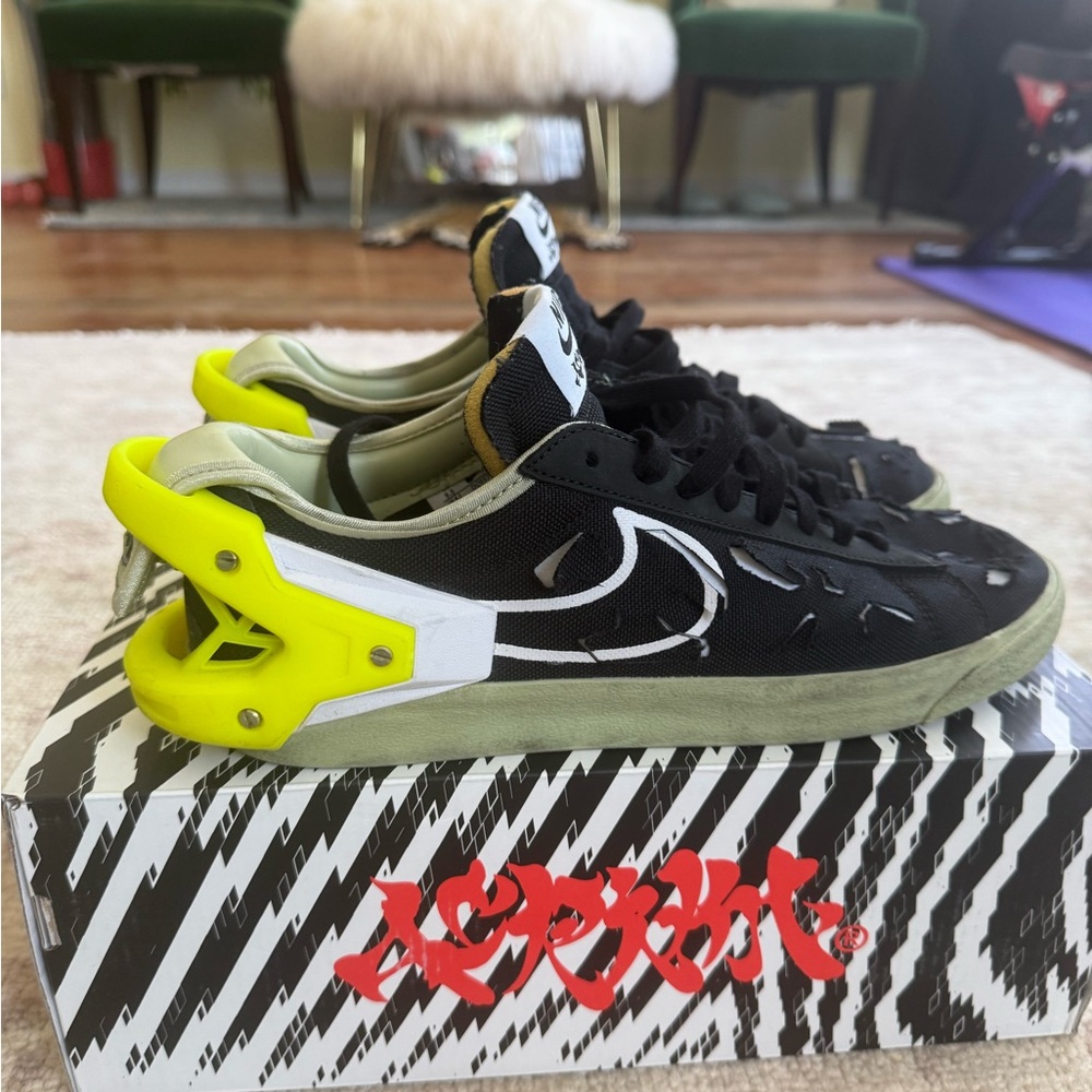 Nike Black and Lime Green Athletic Shoes